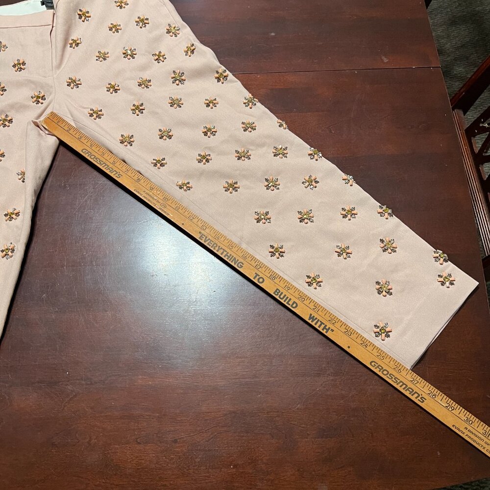 J CREW CAFE CAPRI BEADED EMBELLISHMENT SIZE 8 NWT COLOR BISCUIT - Picture 6 of 16